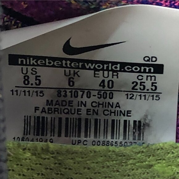 Nike Women's Size 8.5 Free RN Flyknit Hyper Purple Running Sneakers 831070-500 - Picture 14 of 15